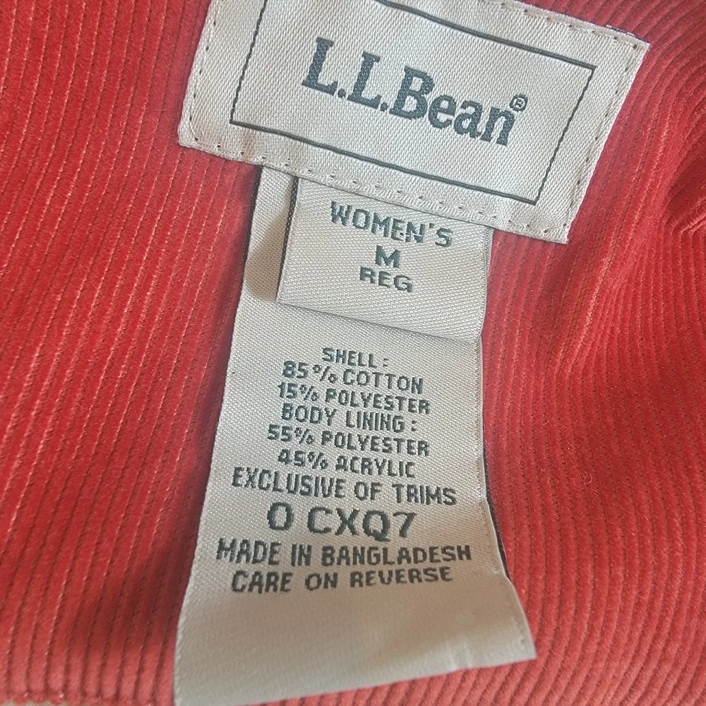 L.L.Bean Vintage Sherpa Lined Corduroy Barn Vest Rust Orange Women’s Medium - Picture 2 of 15